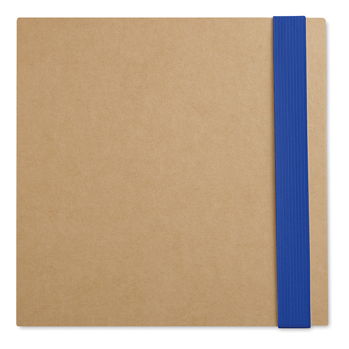 Bloc notes in carta riciclata con elastico blu