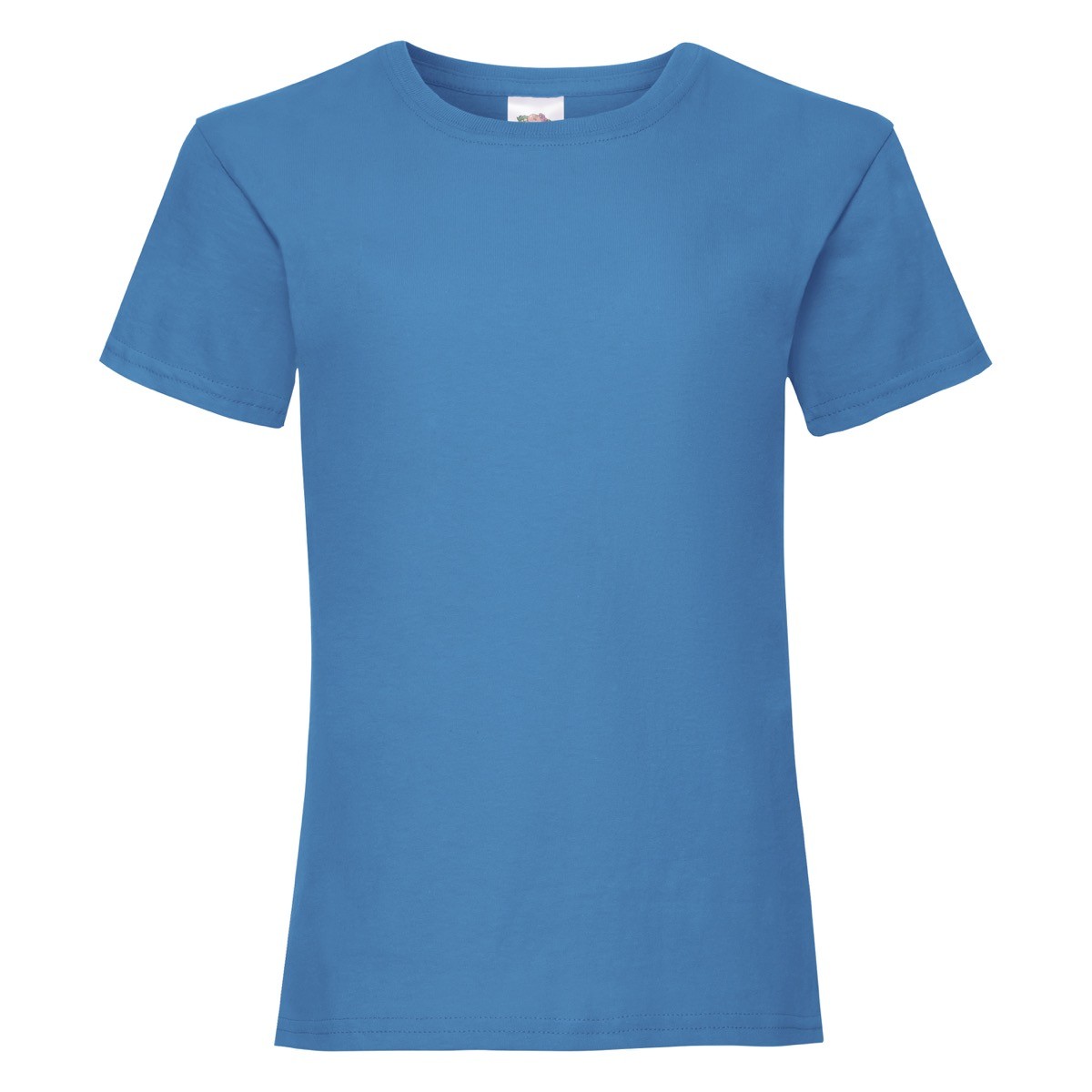 Tshirt bambina in cotone manica corta e girocollo di colore blu chiaro