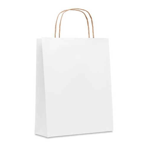 Shopper in carta bianca con manici ritorti