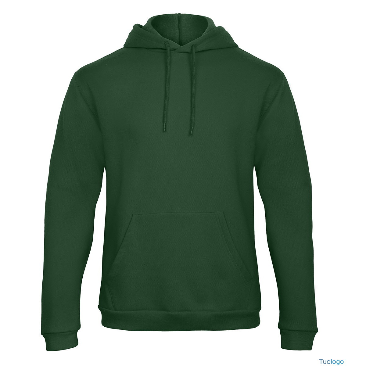 Felpa verde con cappucio e tascone