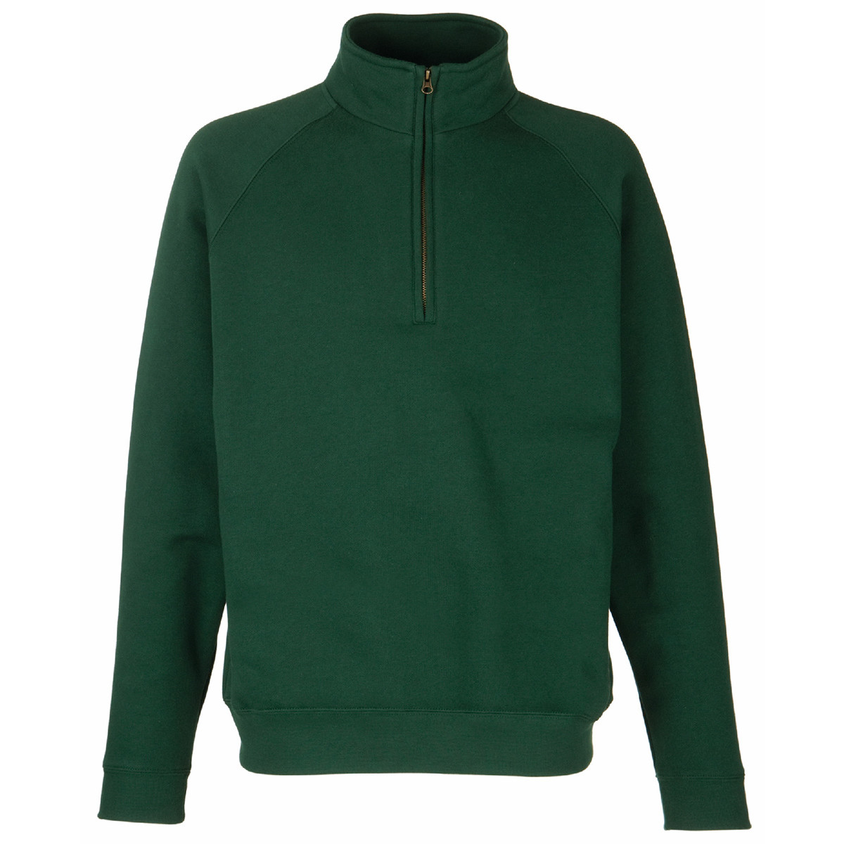 Pile da uomo verde collo alto con mezza zip