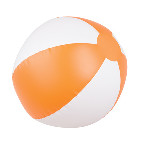 Pallone da spiaggia in pvc bianco e arancione