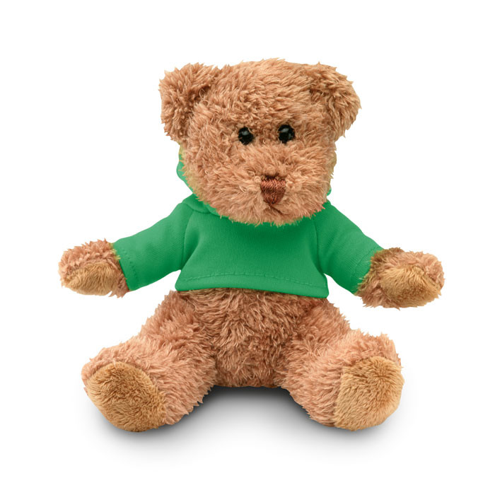 Peluche a forma di orsetto con maglietta verde