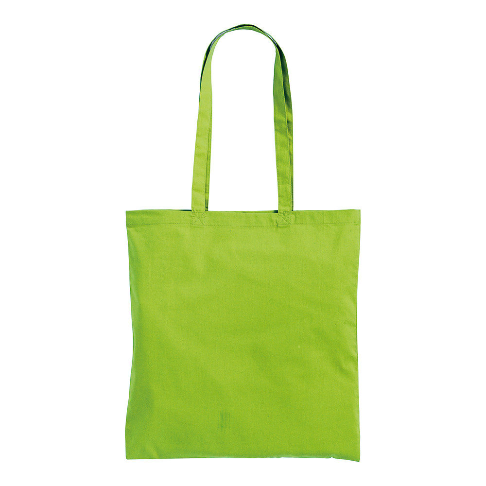 Shopper in cotone verde con manici lunghi