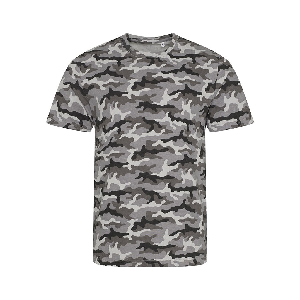 Maglietta girocollo camouflage grigio
