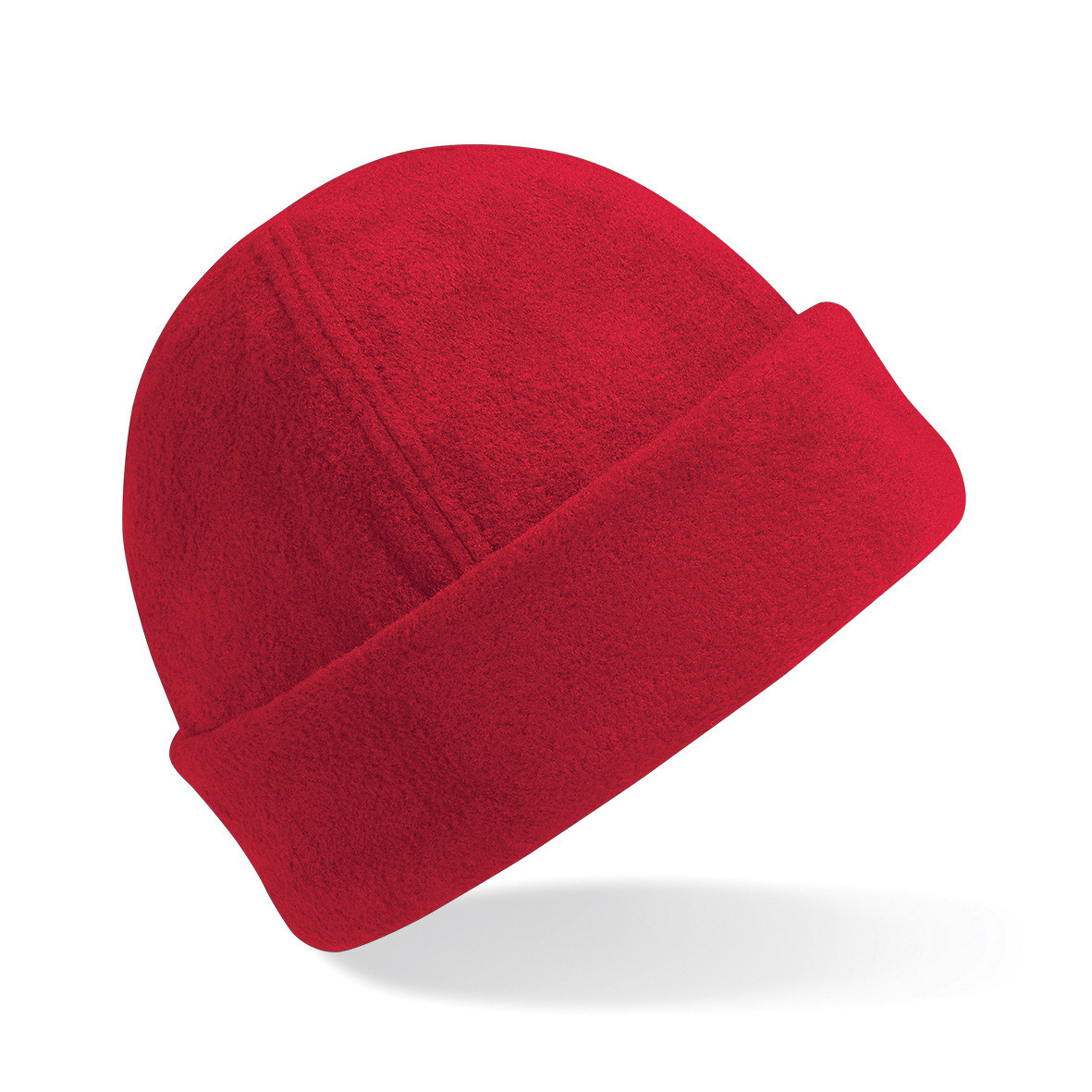 Cappellino invernale di pile con risvolto di colore rosso