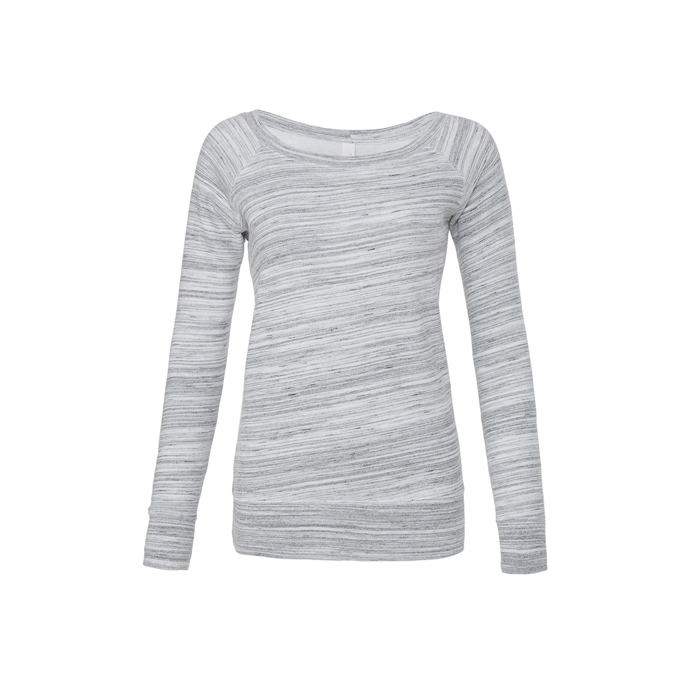 Felpa bianca in poliestere con cuciture laterali e felpata internamente