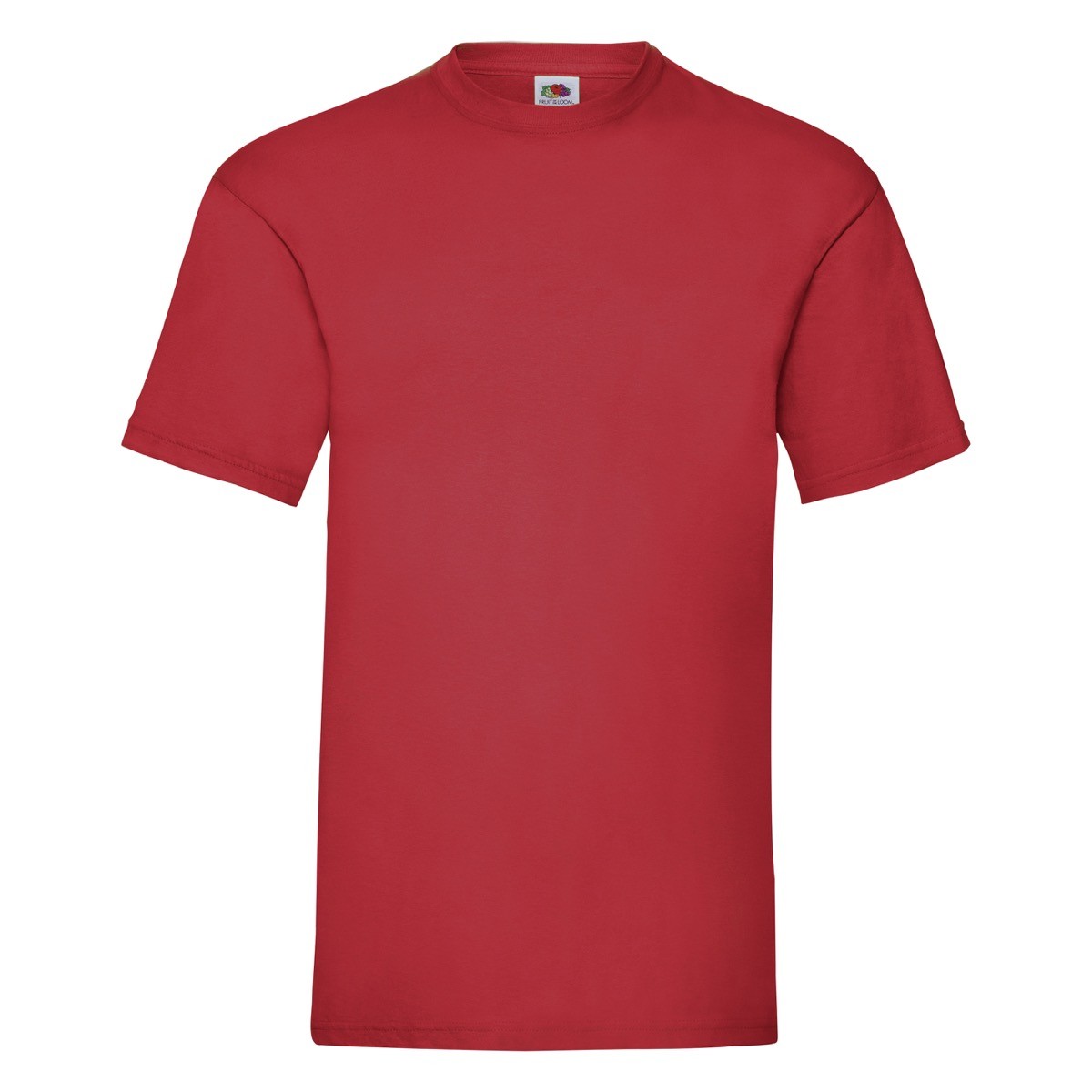 Tshirt in cotone manica corta e girocollo di colore rosso corallo
