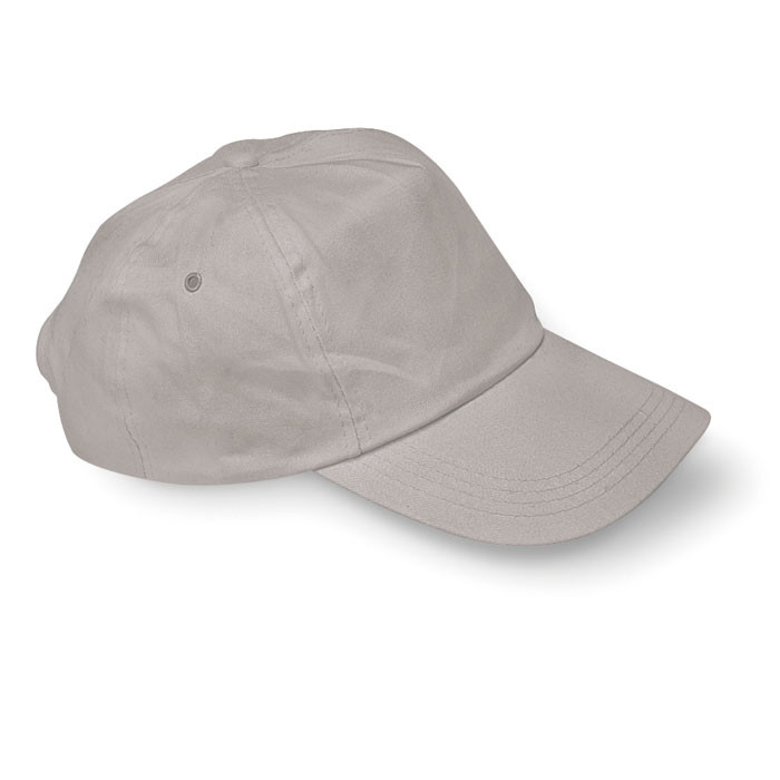 Cappellino grigio in cotone con chiusura in plastica