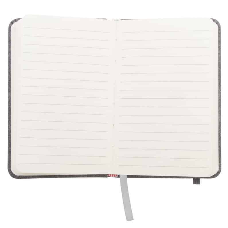Blocnotes in similpelle azzurro con elastico e ottanta fogli a righe