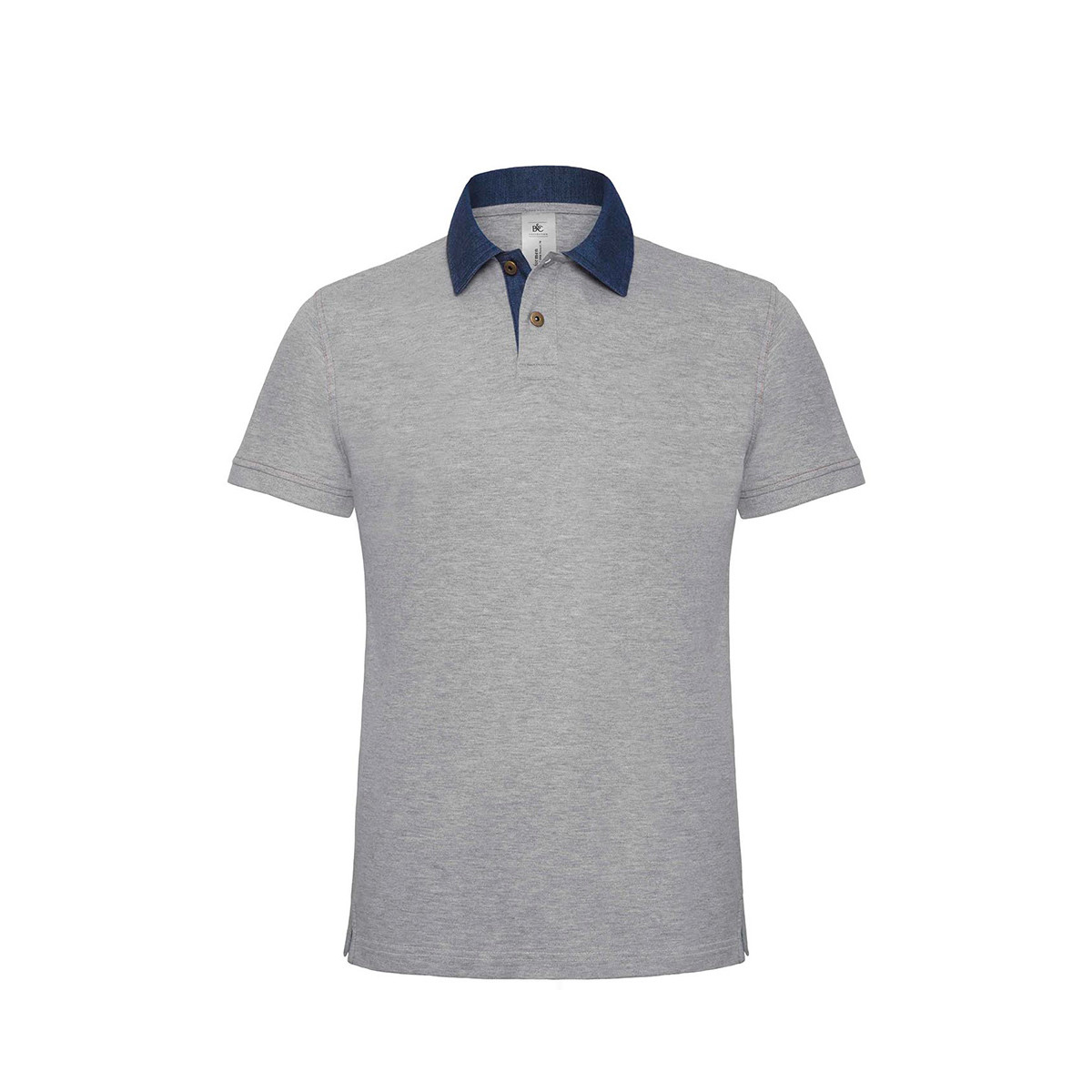 Polo manica corta con colletto e bottoni grigia