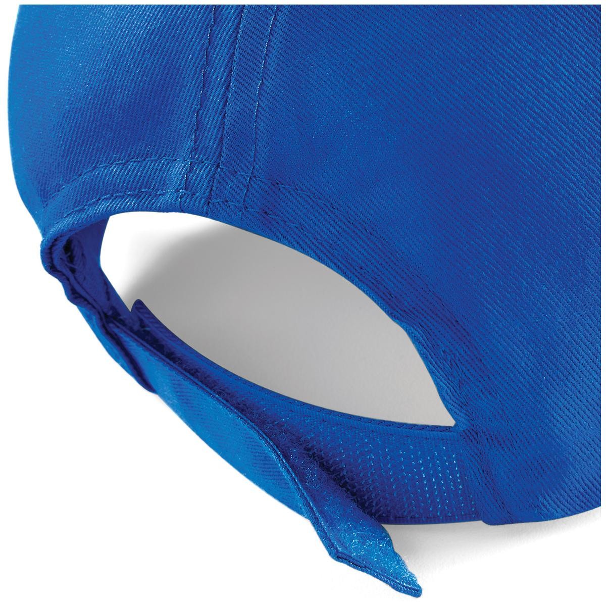Dettaglio chiusura in velcro cappellino blu