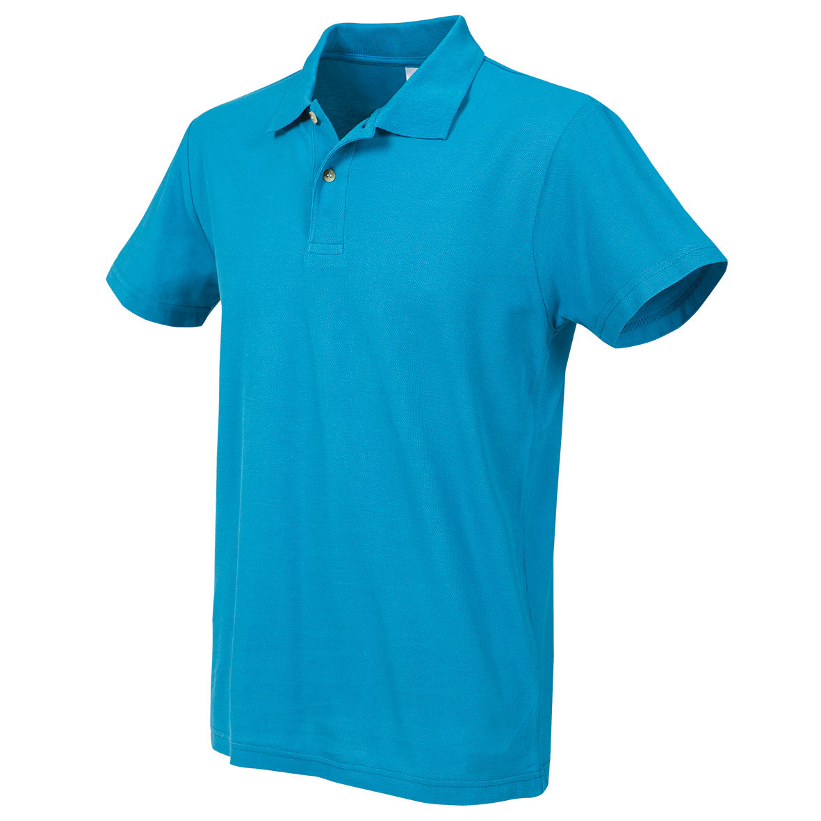 Polo da uomo azzurra manica corta con due bottoni 100% cotone