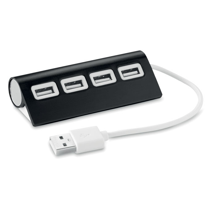Hub con quattro ingressi usb nero e bianco