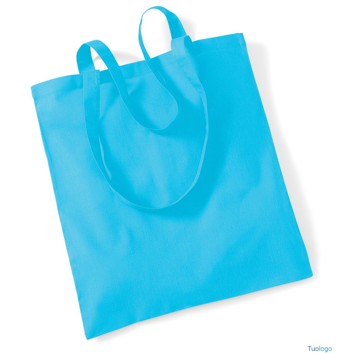 Shopper azzurra con manici lunghi