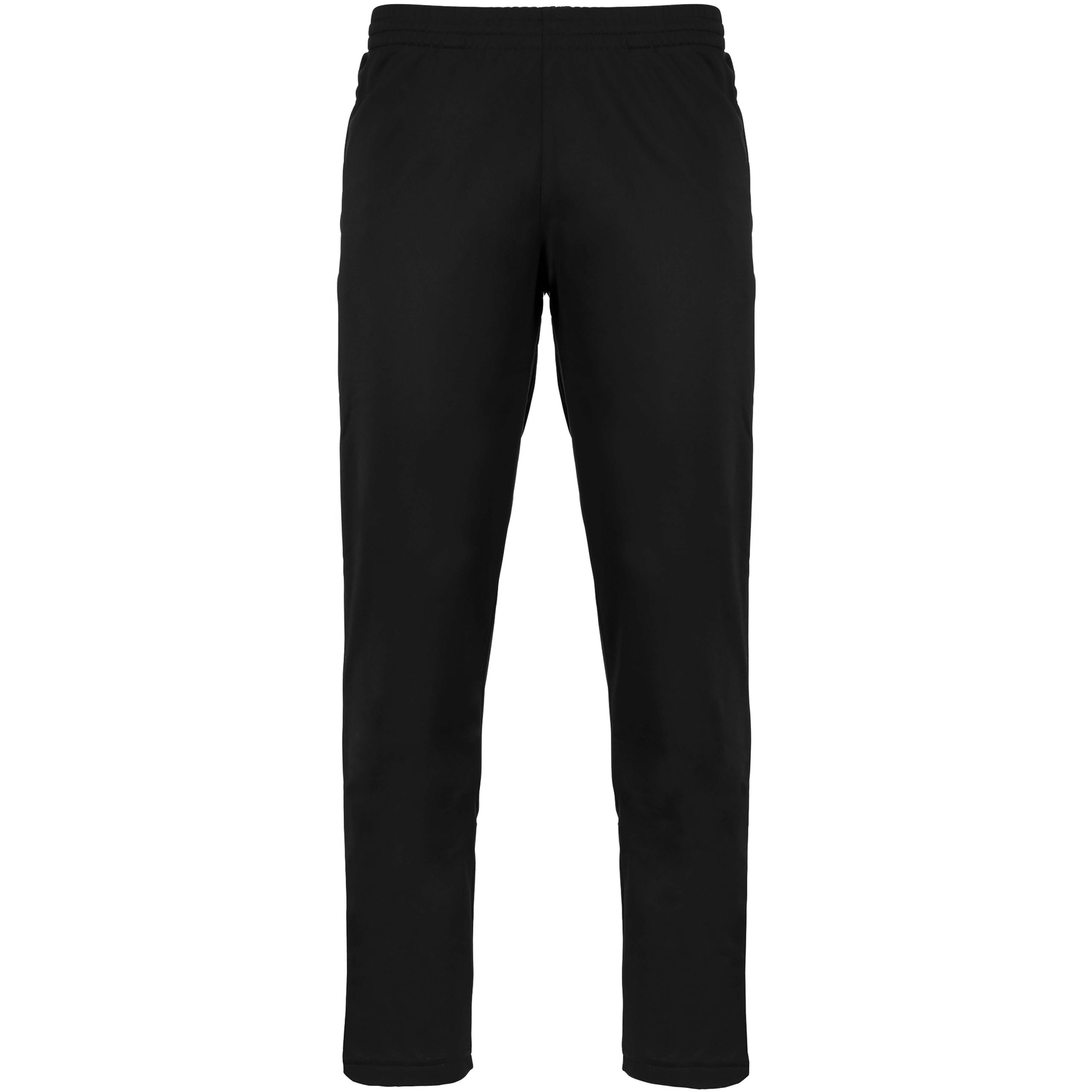 Pantaloni neri 100% poliestere con due tasche laterali con zip e girovita elastico