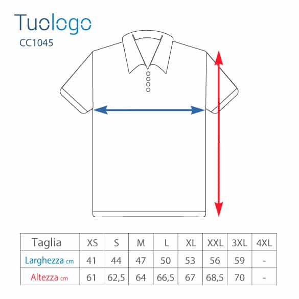 Tabella taglia altezza e larghezza