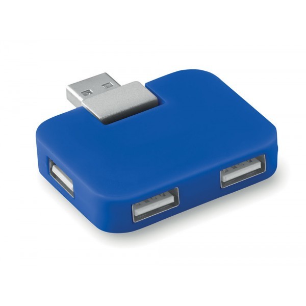 Hub in abs blu con quattro ingressi usb