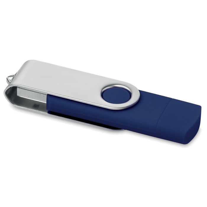 Chiavetta usb e micro usb con chiusura con tappo viola e chiusura protettiva in metallo