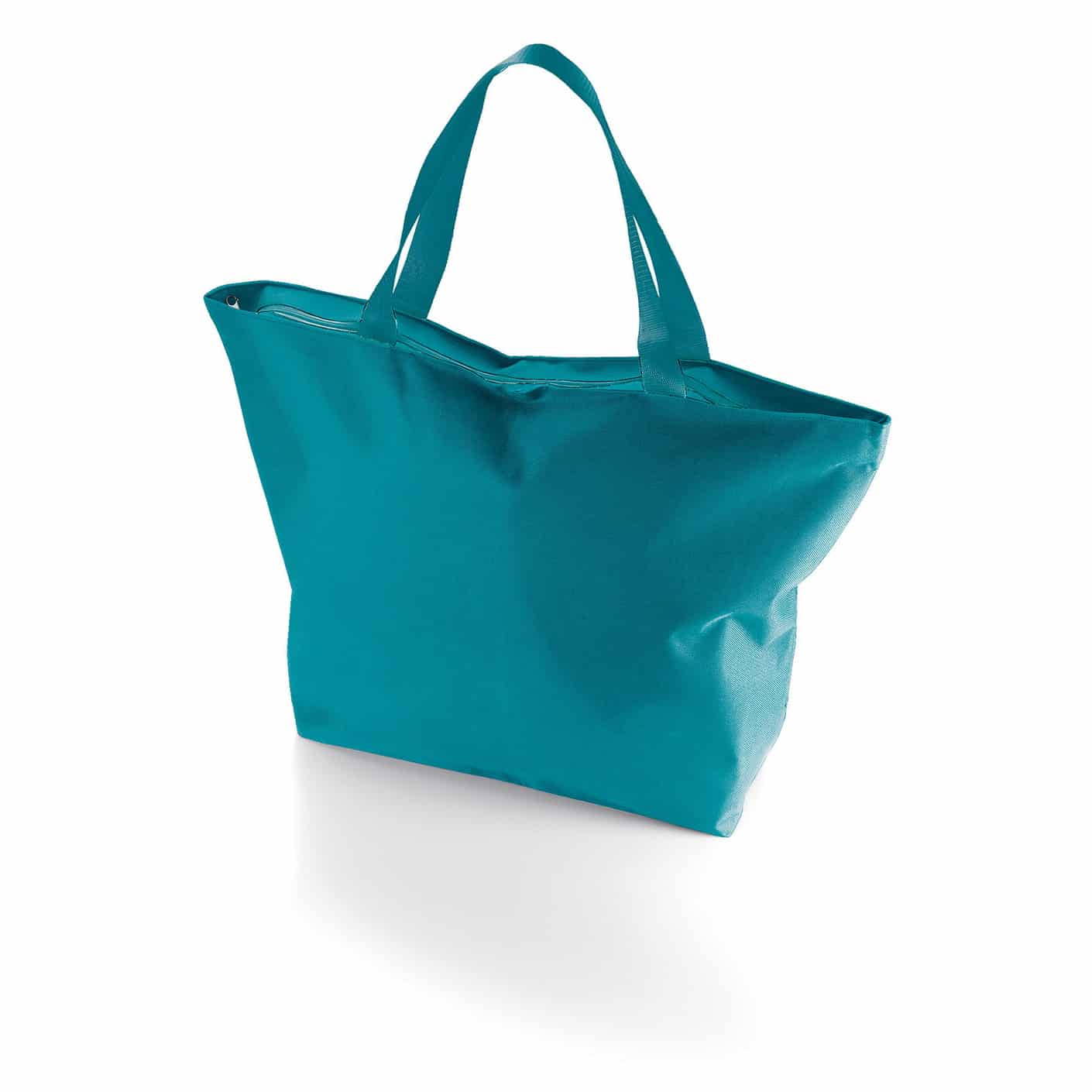 Borsa mare azzurra con zip e laccetti
