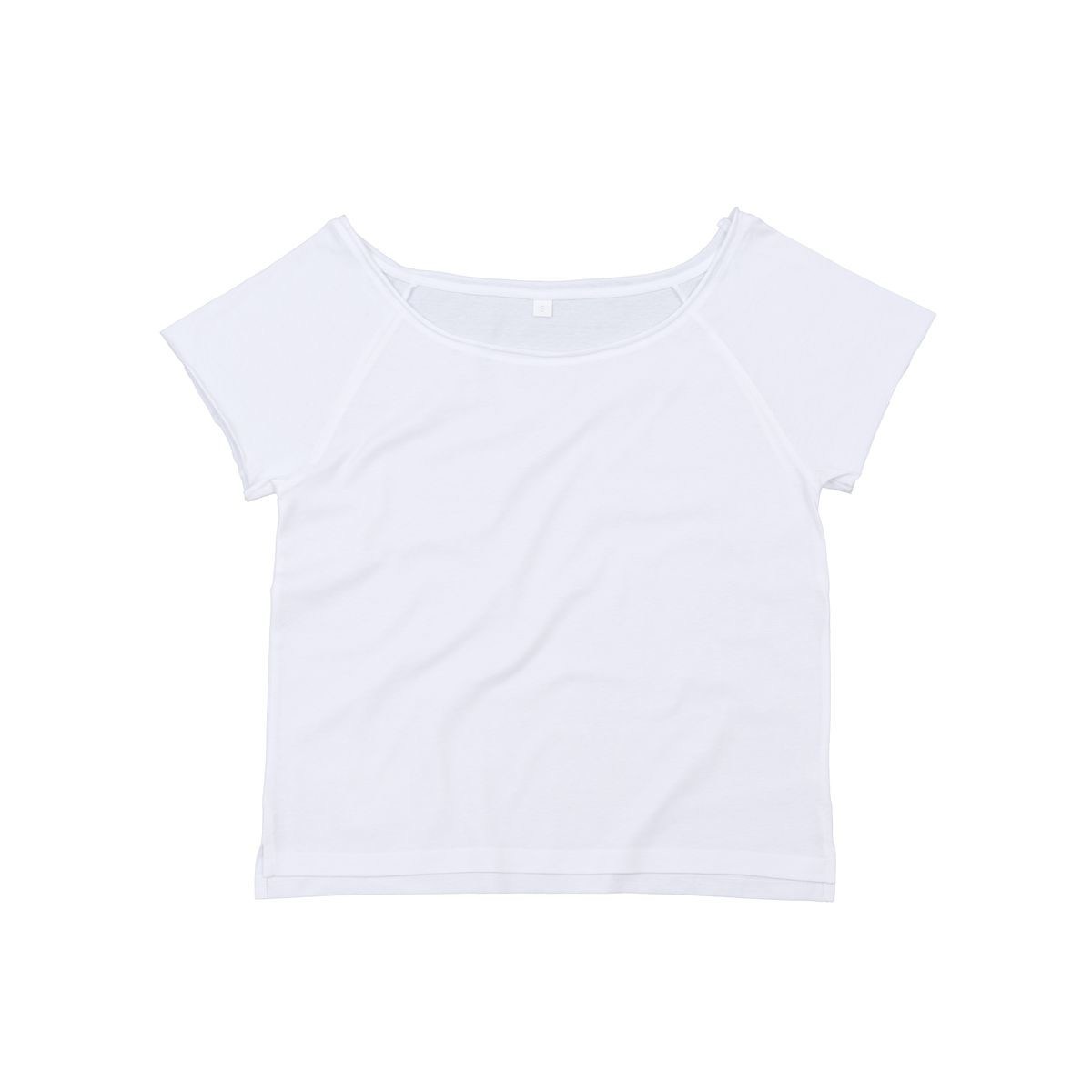 Tshirt donna bianca manica corta con ampia scollatura e spalle scoperte