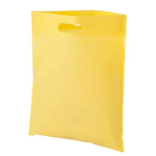 Shopper in tnt giallo con manico a fagiolo