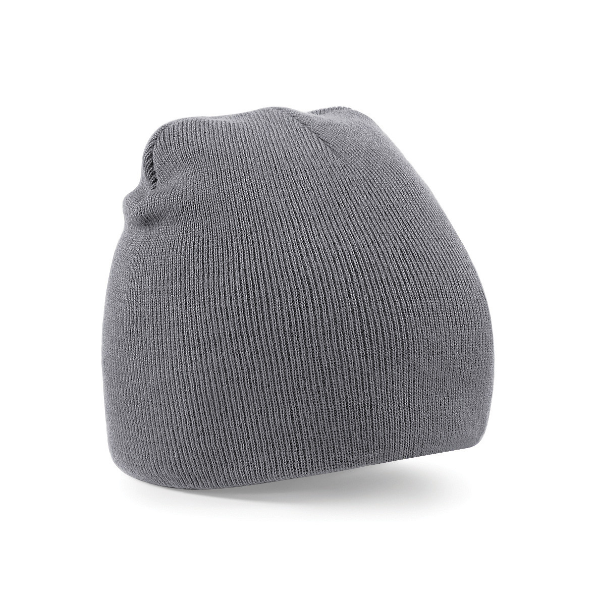 Cappellino senza risvolto in acrilico di colore grigio chiaro