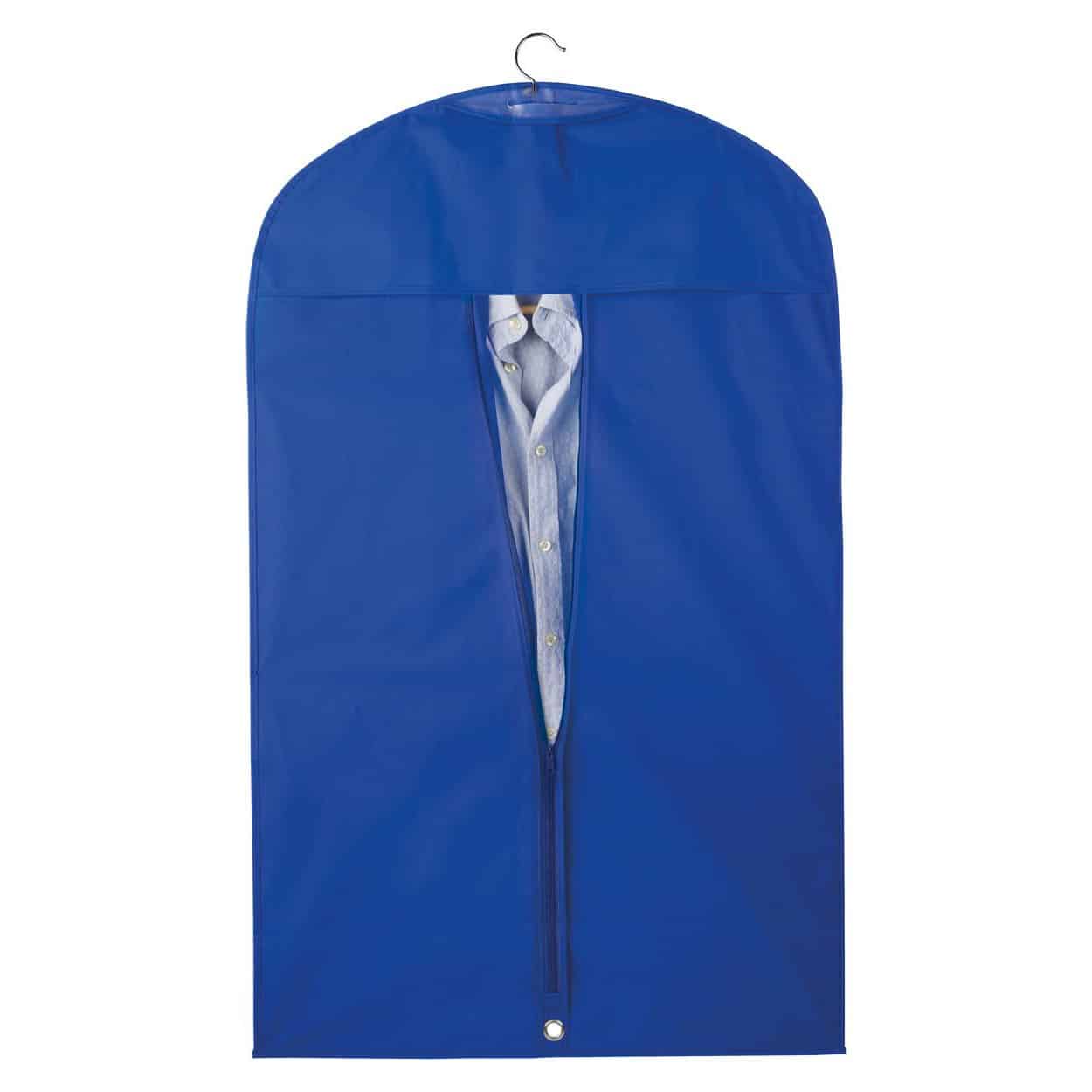 Porta abiti in eva blu con chiusura a zip