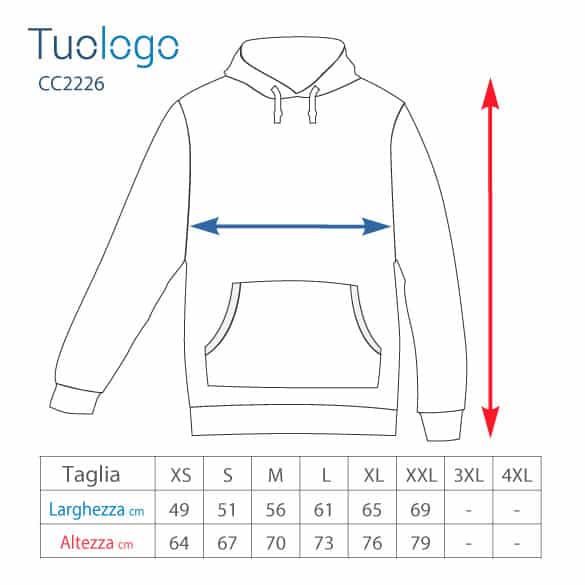 Tabella taglia altezza e larghezza