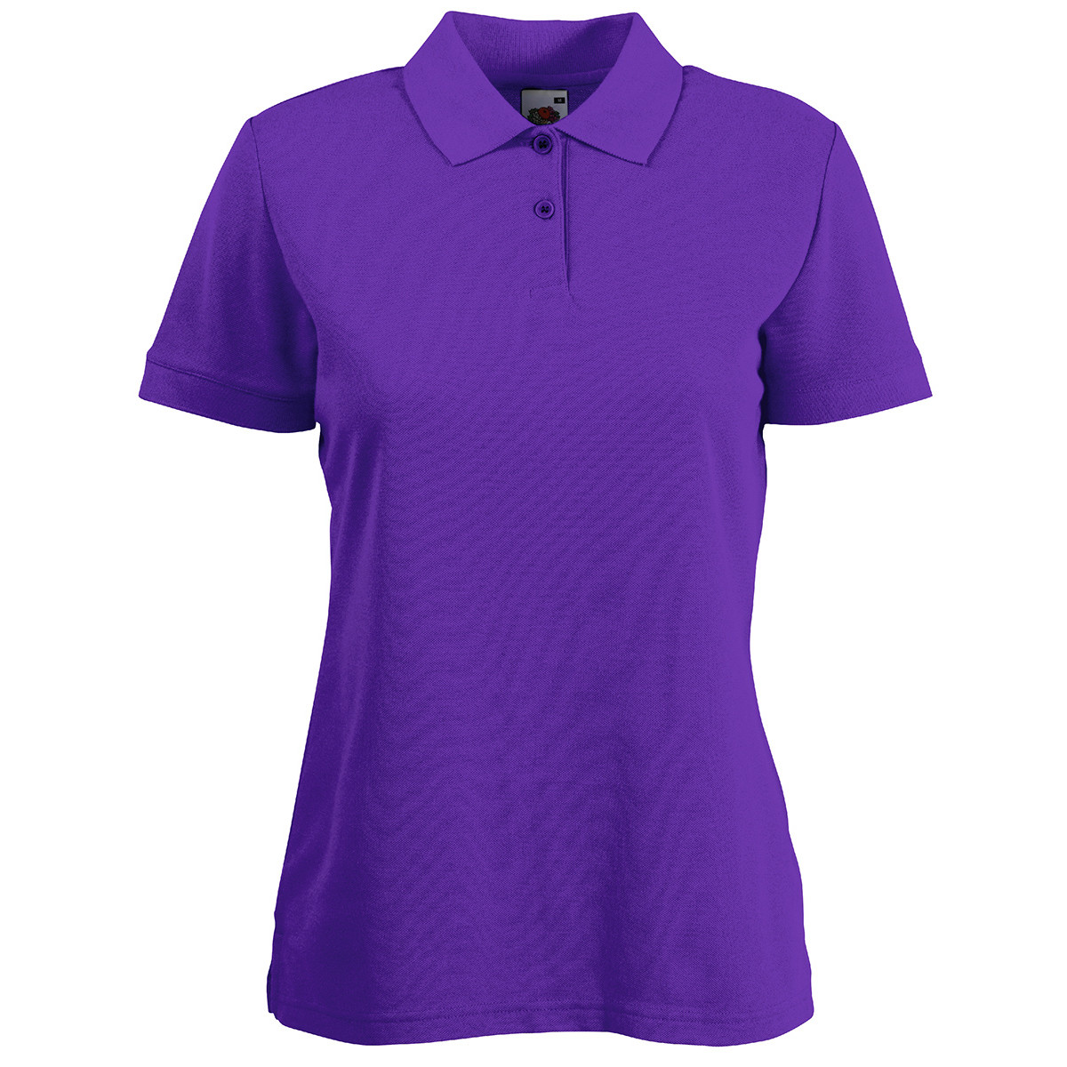 Polo donna a manica corta colore viola con bottoni