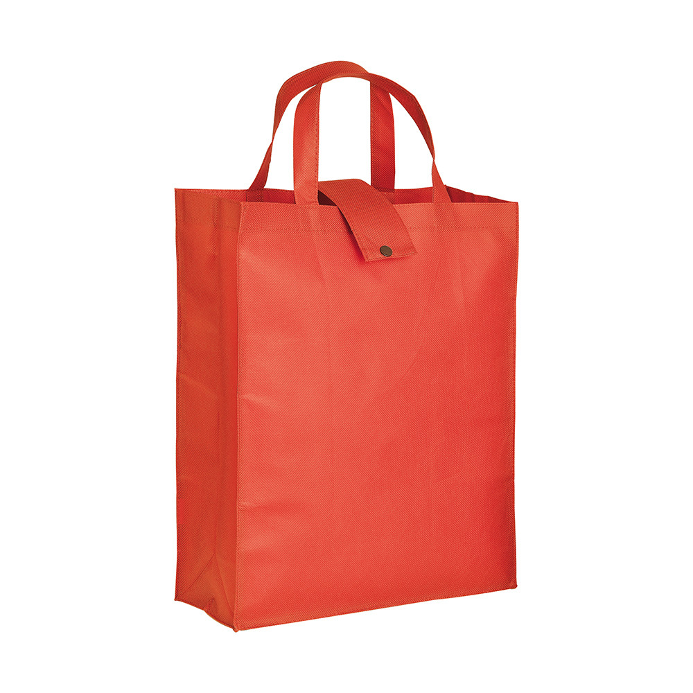 Shopper richiudibile in tnt rosso con manici corti