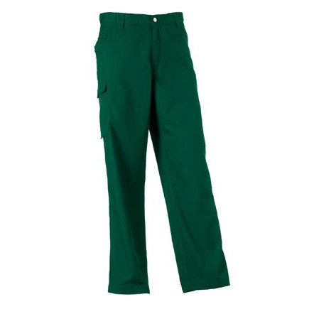 Pantaloni unisex verdi da lavoro con tasche