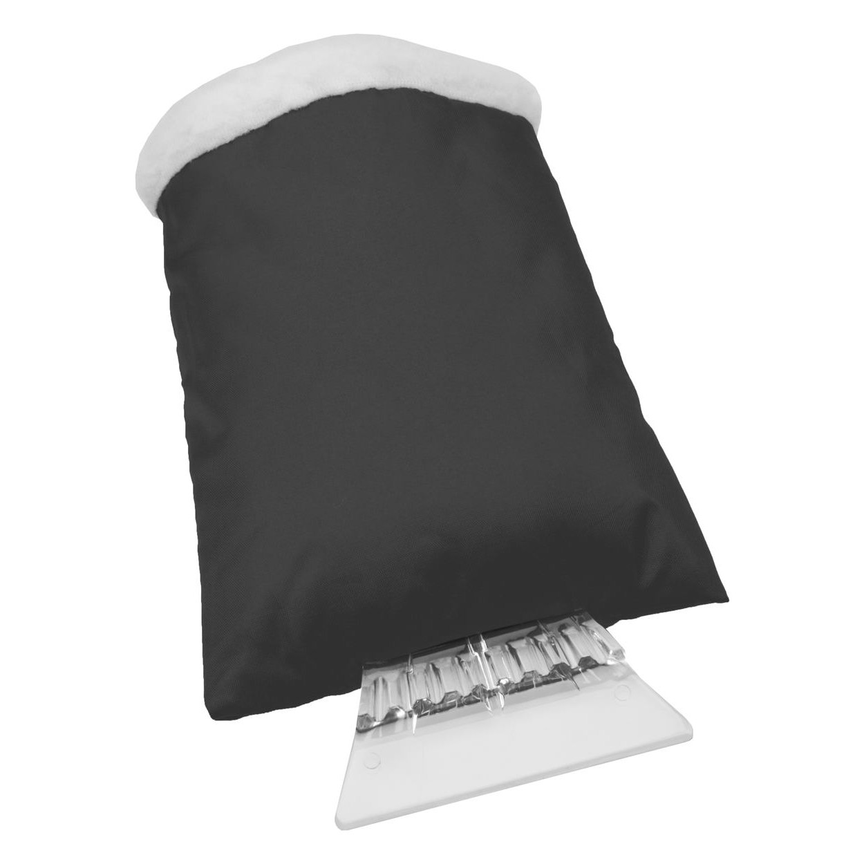 Raschiaghiaccio con guanto in poliestere nero