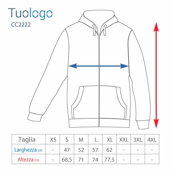 Tabella taglia altezza e larghezza