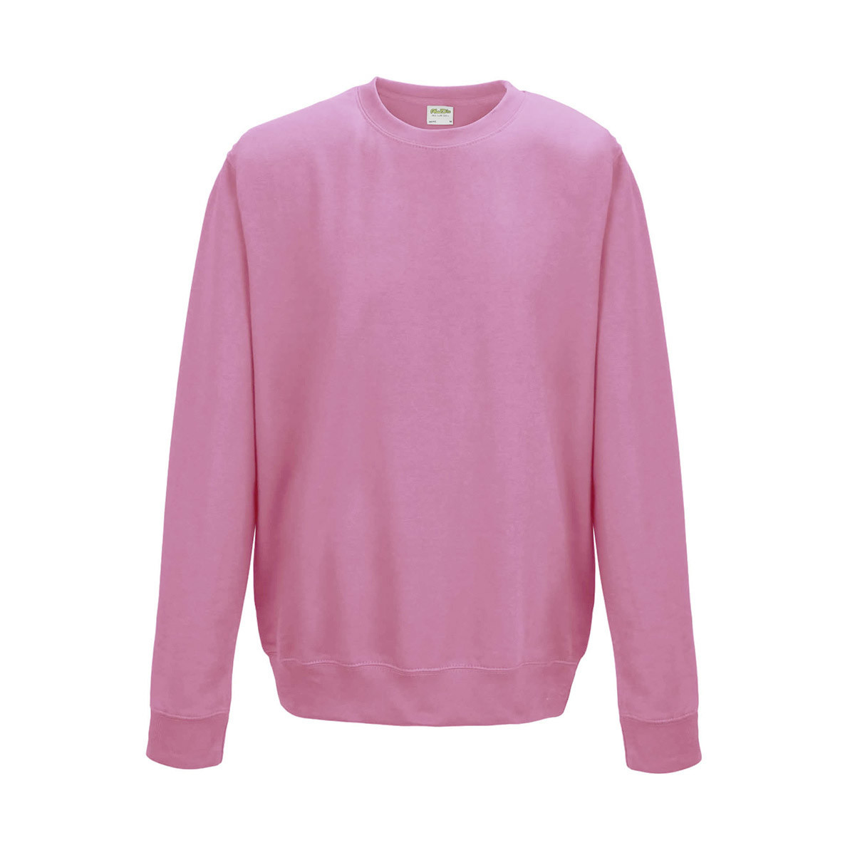 Felpa rosa in cotone con girocollo e felpata internamente