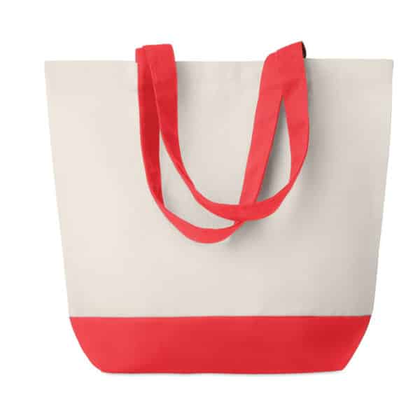 Shopper mare con fondo e manici color rosso