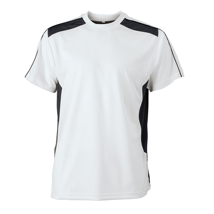 Tshirt traspirante manica corta bianca con inserti contrasto neri