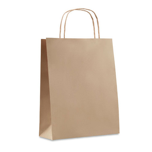 Shopper in carta verde con manici ritorti