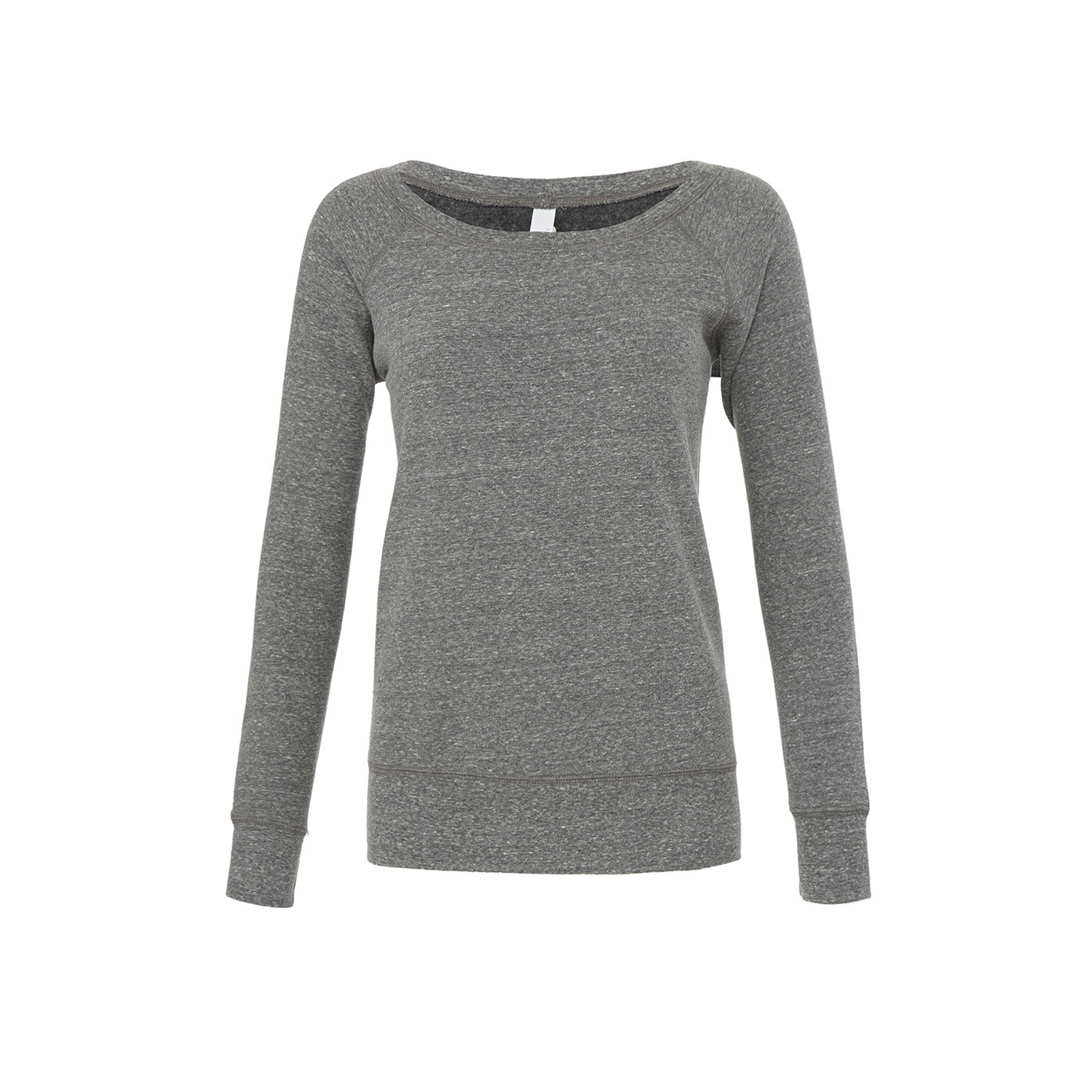 Felpa grigia in poliestere con cuciture laterali e felpata internamente