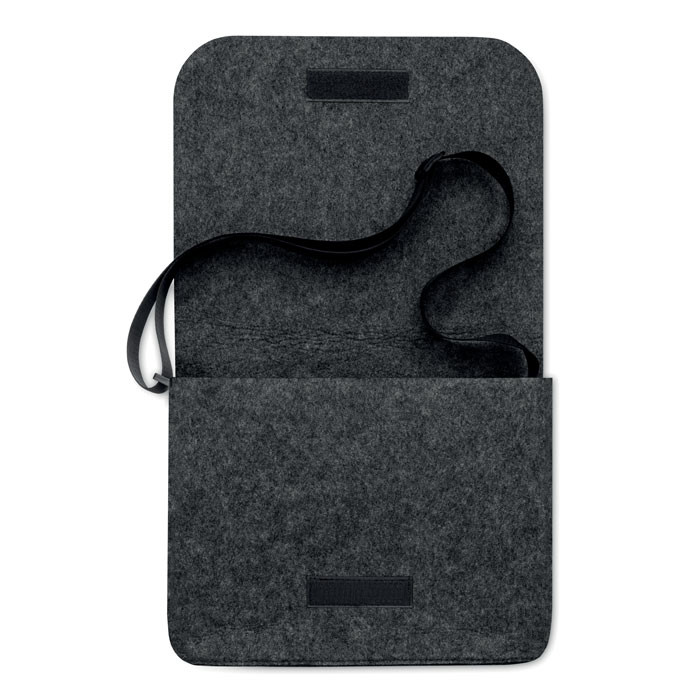 Borsa portadocumenti grigia in feltro e poliestere