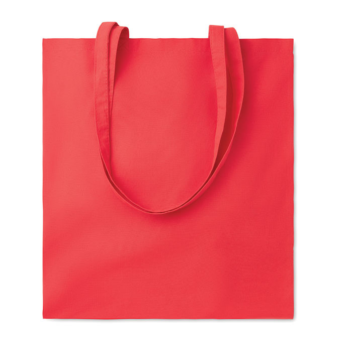 Shopper in cotone rossa con manici lunghi
