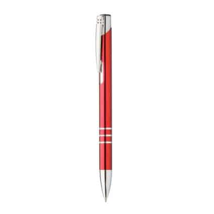 Penna a sfera in alluminio rossa con punta e clip cromati
