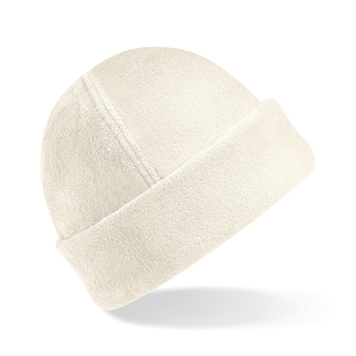 Cappellino invernale di pile con risvolto di colore bianco