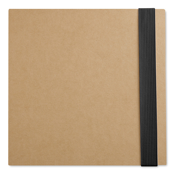 Bloc notes in carta riciclata con elastico nero