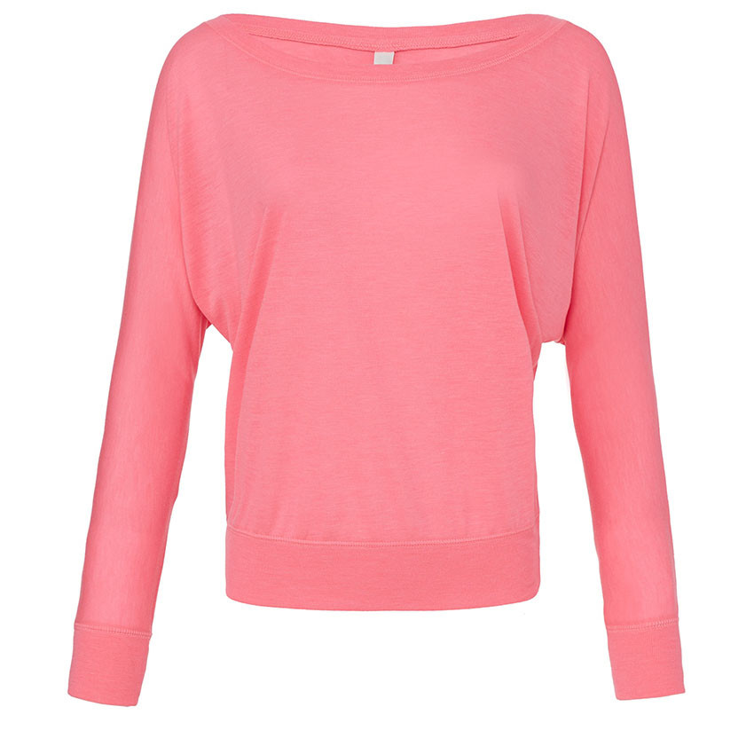 Maglia donna rosa con maniche lunghe a pipistrello