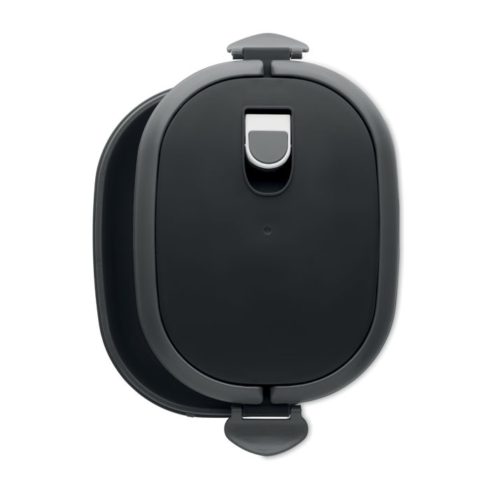 Porta pranzo in pp nero con coperchio a tenuta d