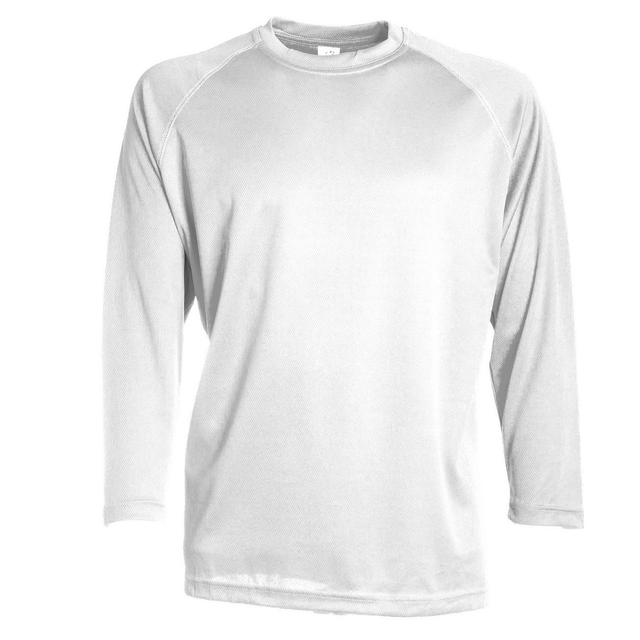 Tshirt in poliestere traspirante manica lunga di colore bianco