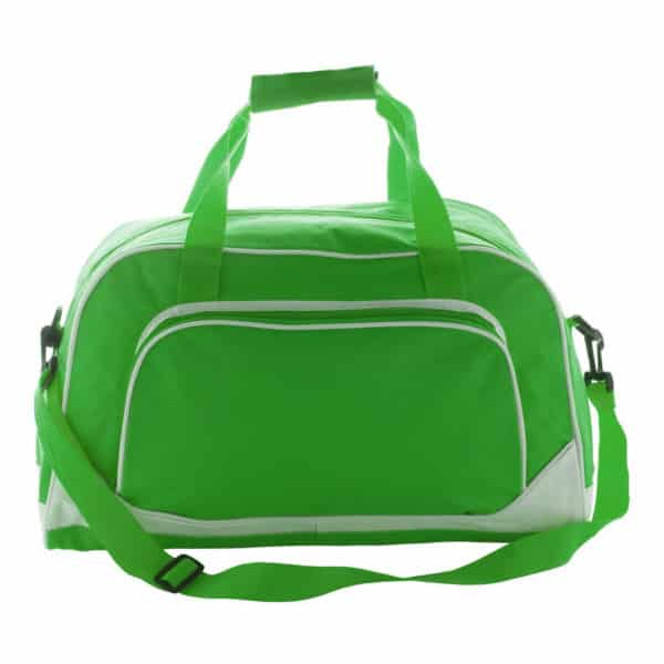 Borsa in poliestere verde con zip e tracolla regolabile