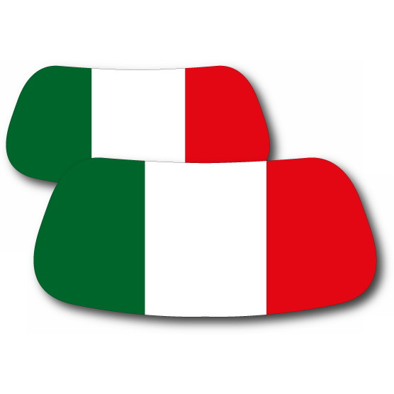 Due sticker adesivi facciali della bandiera italiana