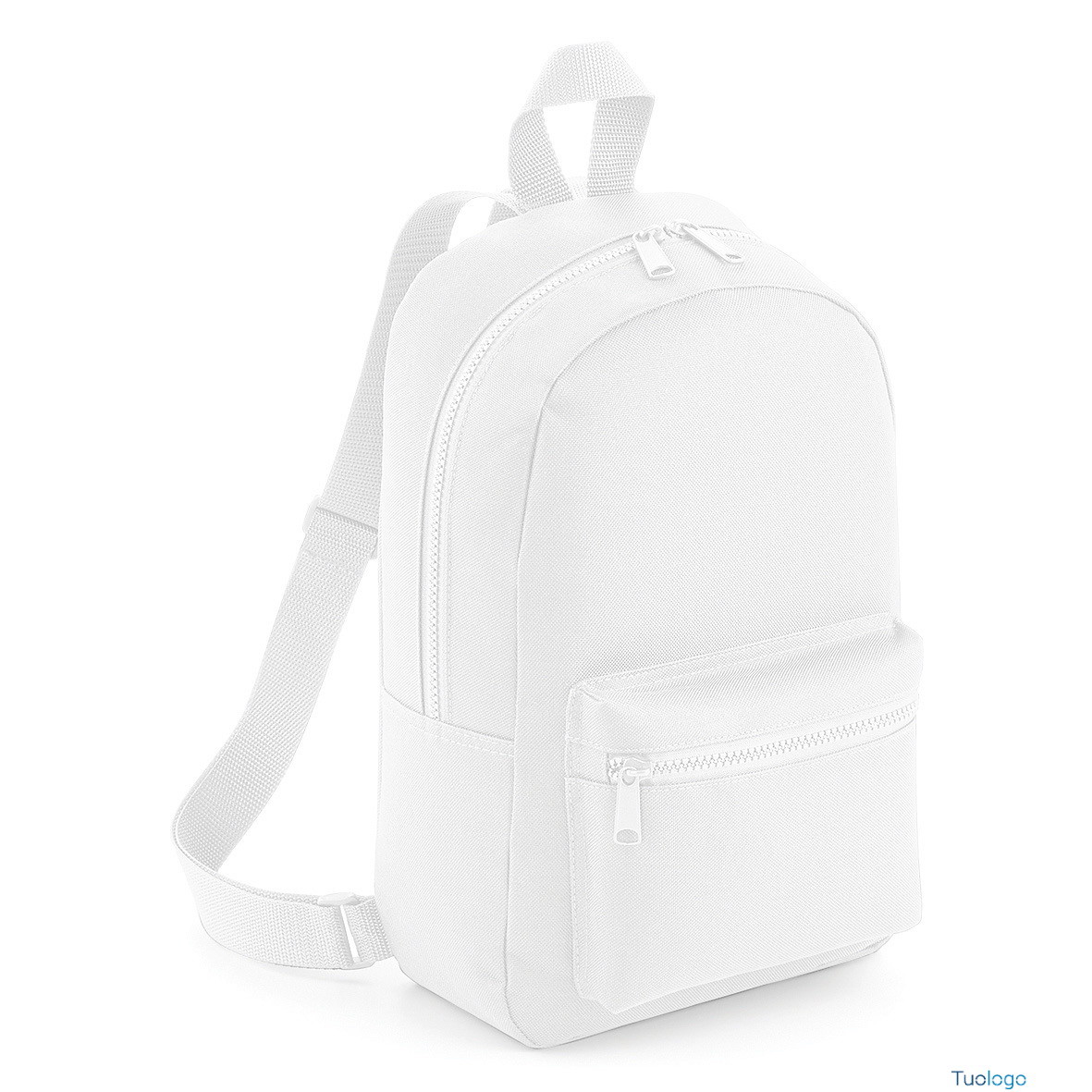 Zaino bianco con tasca frontale